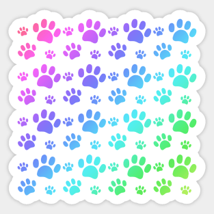 Rainbow Paw Pattern Sticker